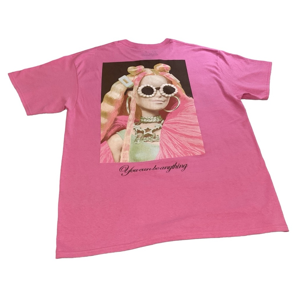 Barbie Women’s Pink Short Sleeves Crew Neck You Can Be Anything T-Shirt Sz Large